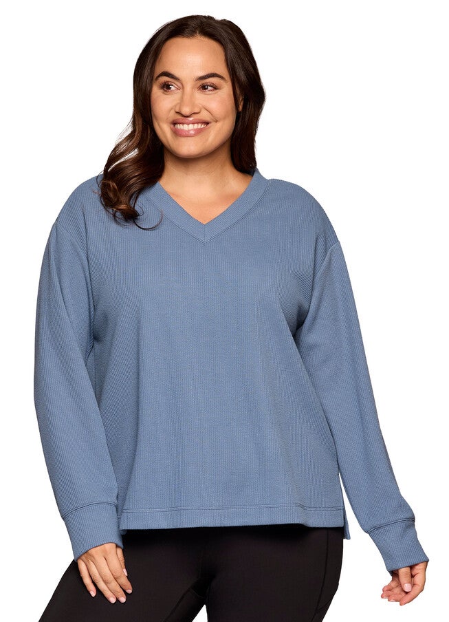 Plus Weekend Reset Pullover, Blue / Dusty Blue, alternate image number null