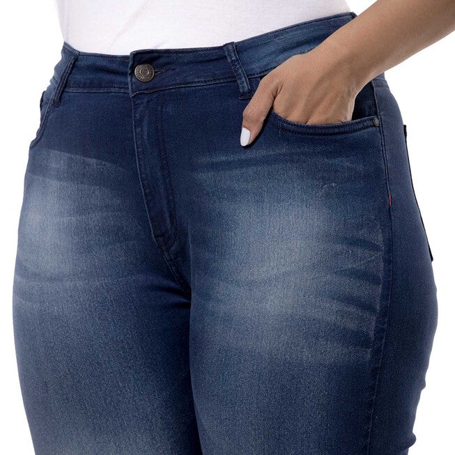 PLUS SIZE WOMEN SHADED CASUAL NAVY BLUE JEANS, Navy / Navy, alternate image number 4