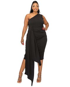 ESME FRONT DRAPED SASH DRESS