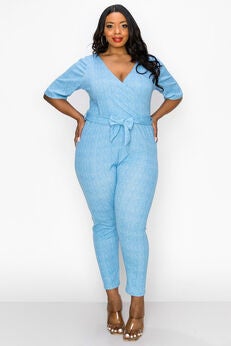 WRAP DENIM JUMPSUIT