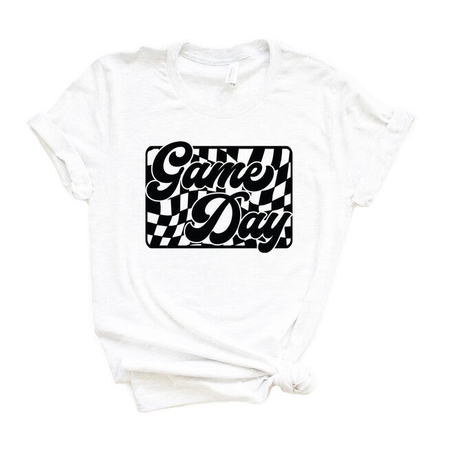 Game Day Checkered Short Sleeve Graphic Tee, White / White, hi-res image number null