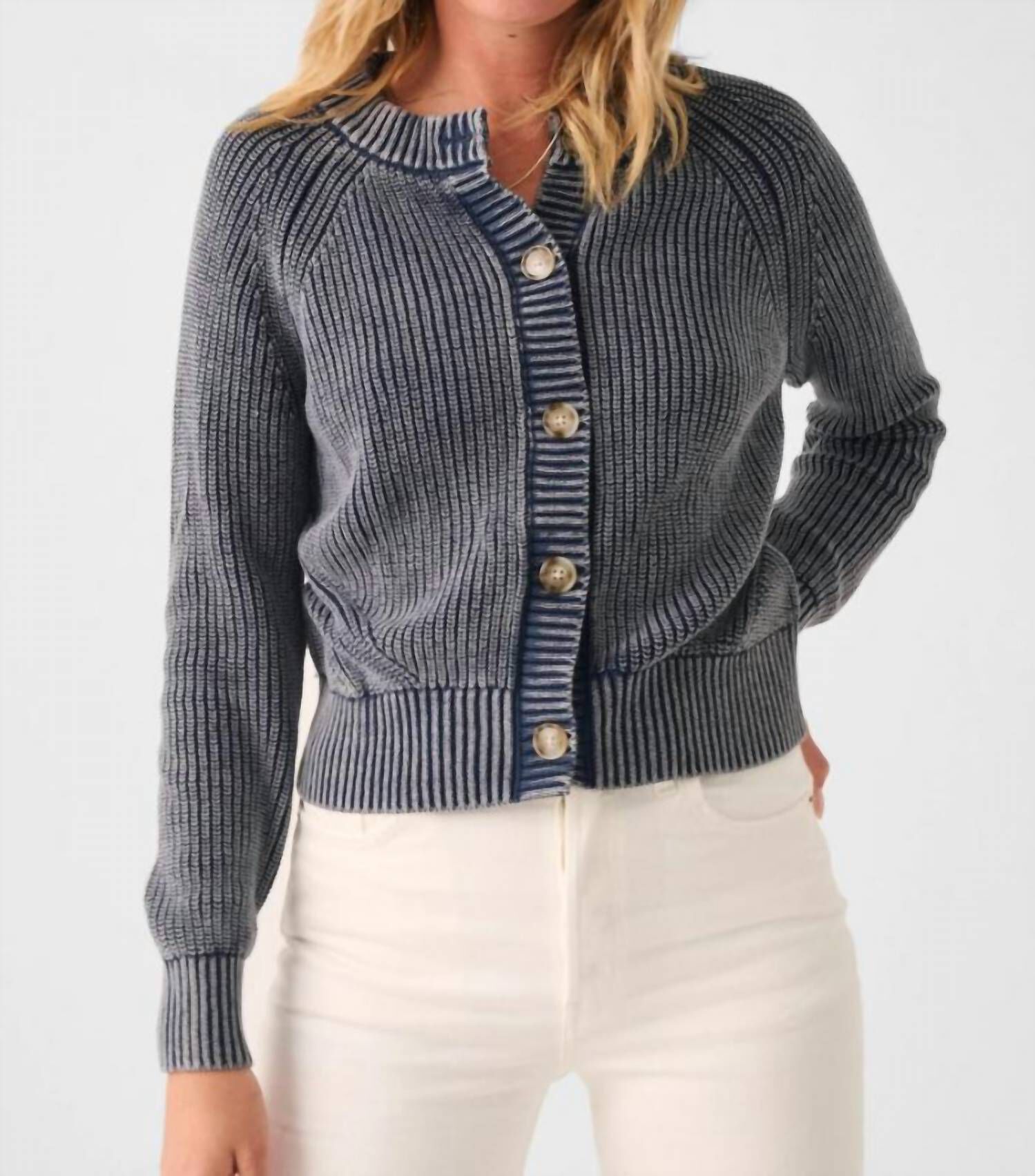 Fisherman Cardigan - Cobalt main image 0