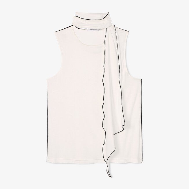 Felicity Scarf Tank - Cloud Jersey, Ivory / Ivory, alternate image number 4