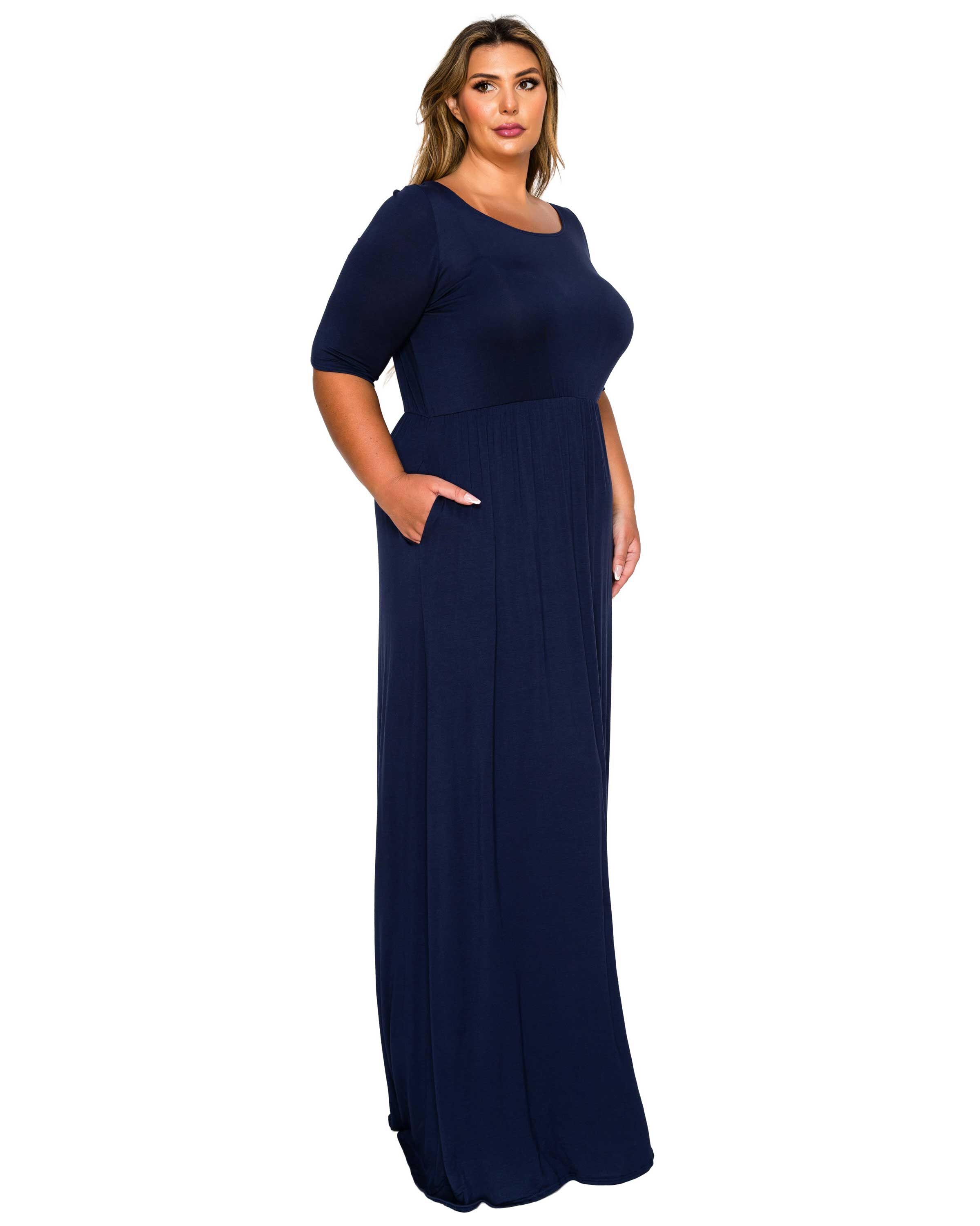 Eva Pocket Maxi Dress, Navy / Navy, alternate image number 2