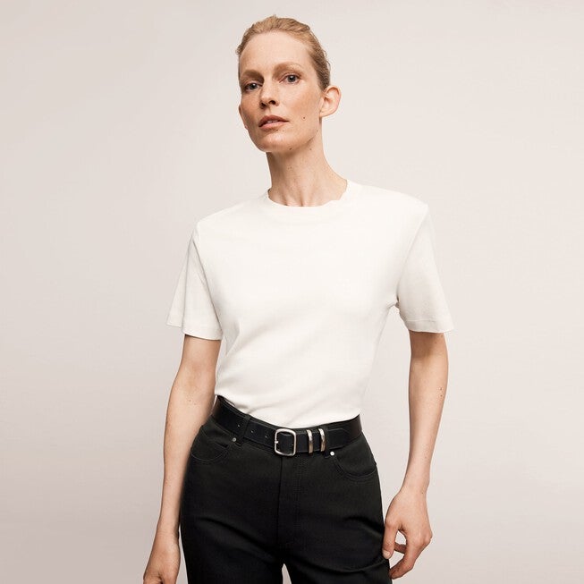 Leslie T-Shirt - Organic Pima Cotton, Ivory / Ivory, hi-res image number 0