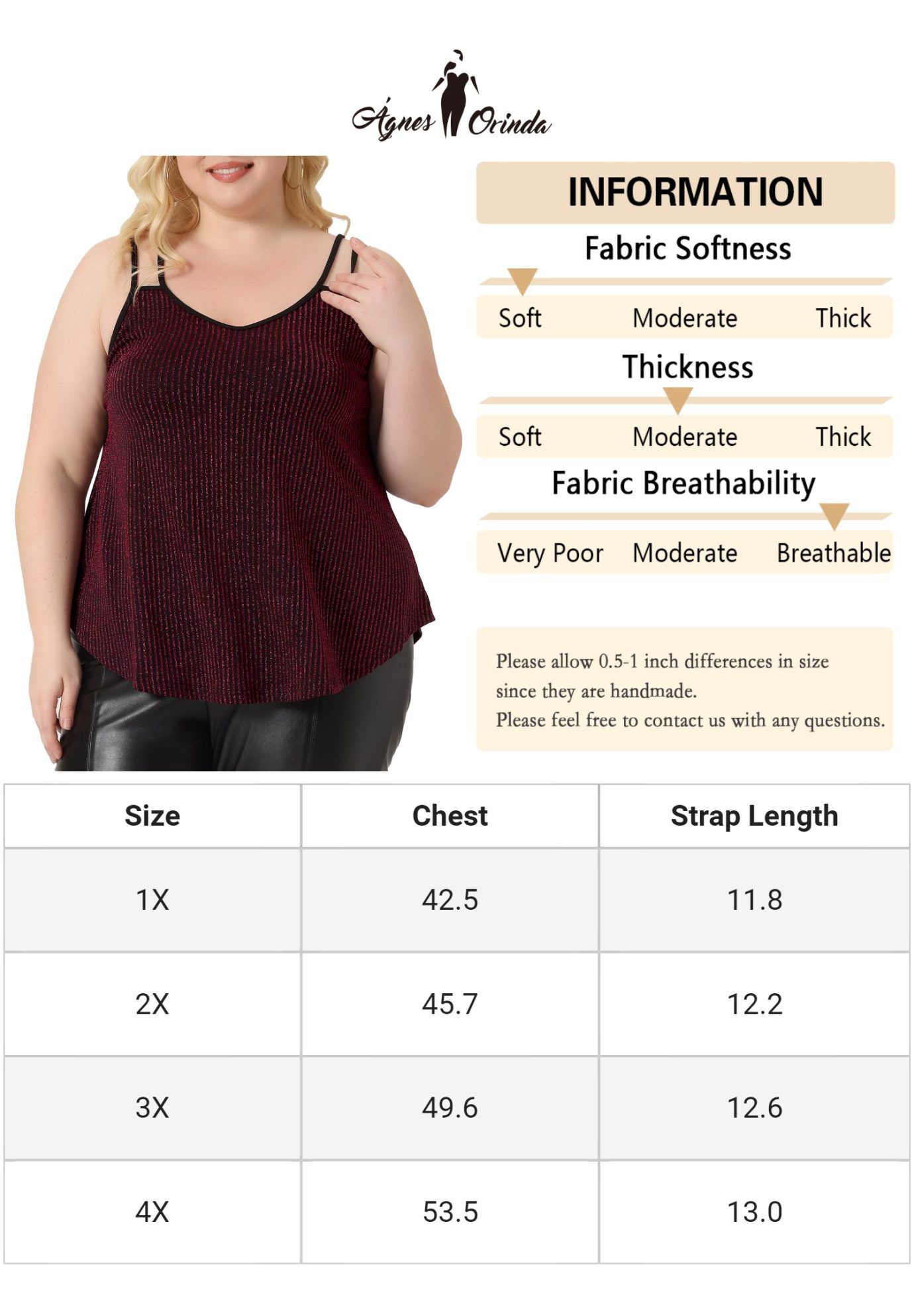 Sleeveless V Neck Tank Cami Party Glitter Sparkle Top, Burgundy / Red, alternate image number 4