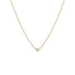 Diamond Tiny Bezel Necklace 14K