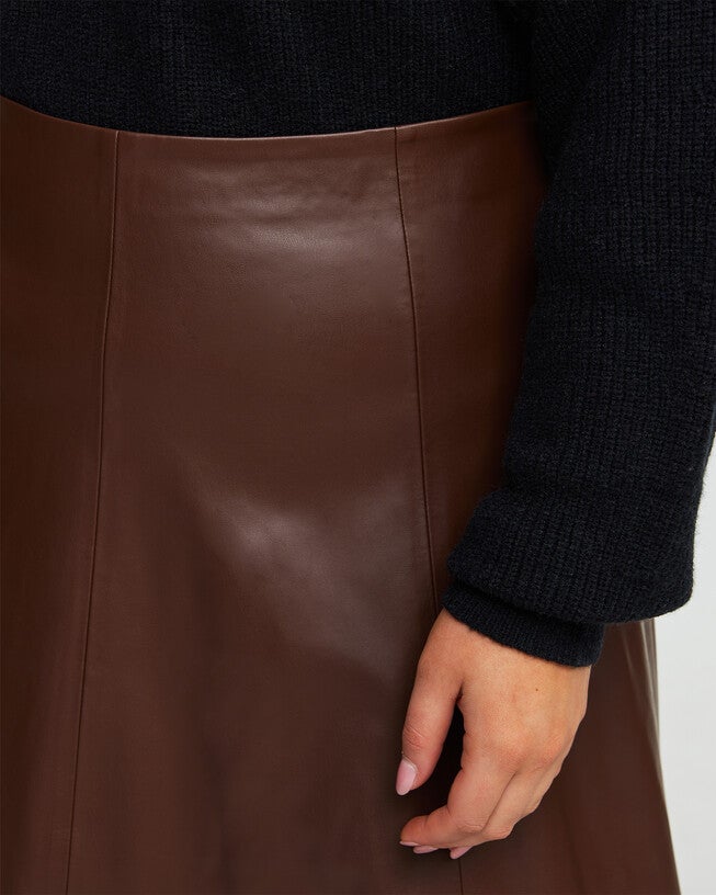 Ashdown PU Vegan Leather Midi Skirt, , alternate image number null