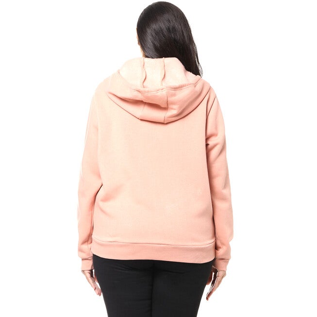 Peach Front Zip Hooded Sweatshirt, Peach / Peach, alternate image number null