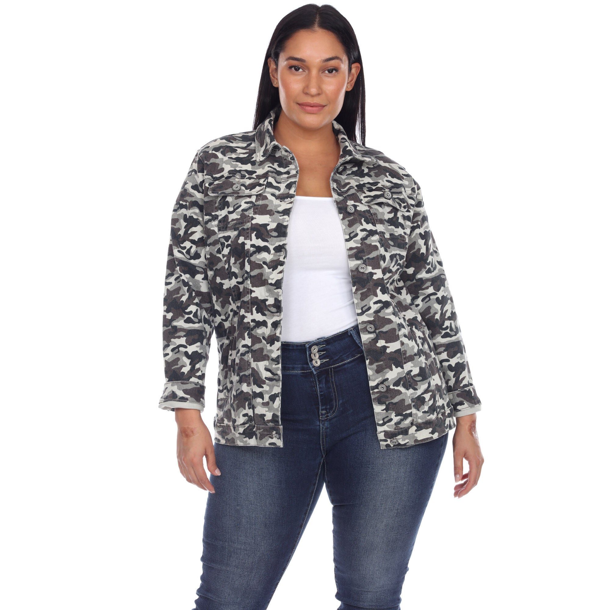 Camo Denim Jacket | Dia & Co