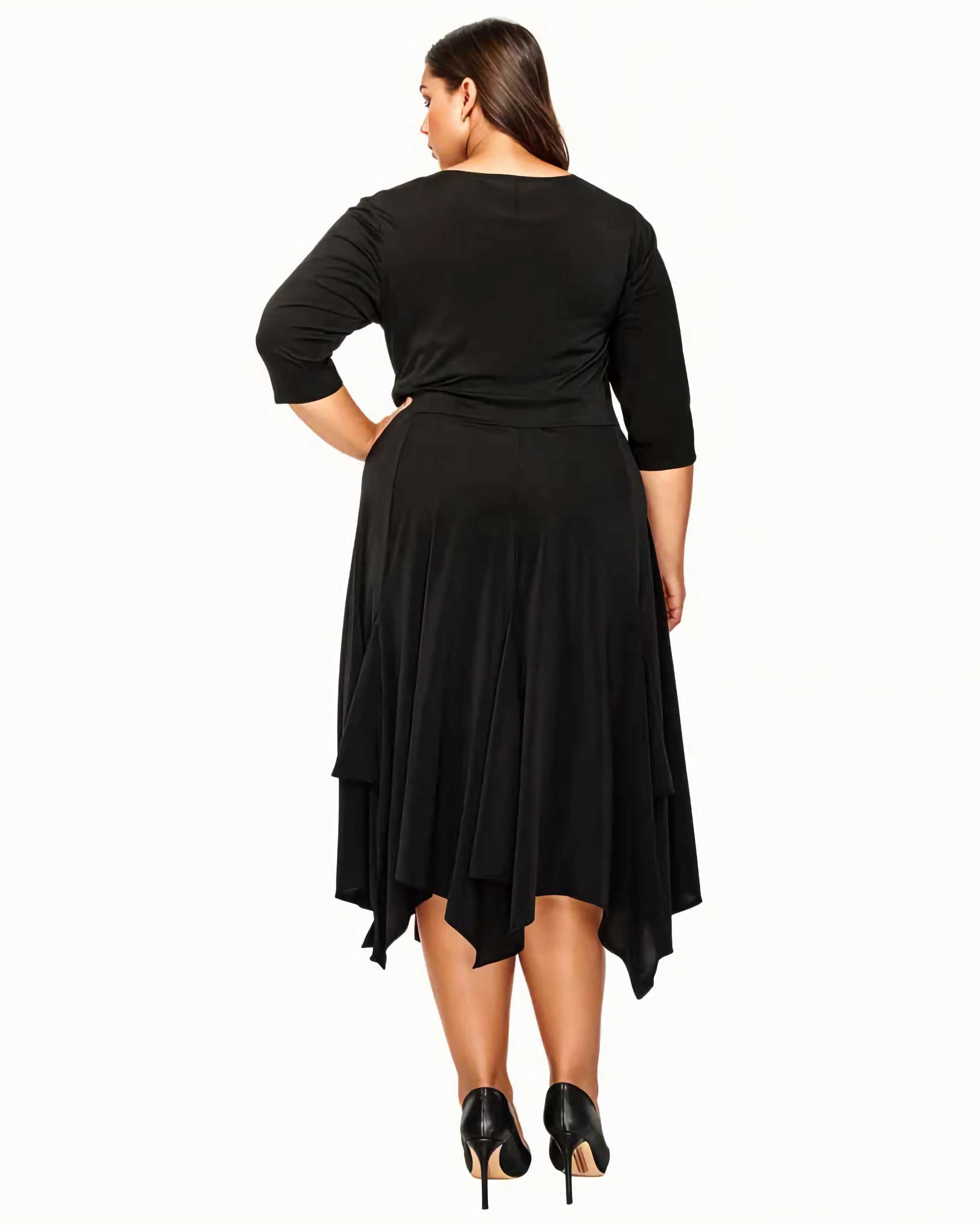 Shay Handkerchief Hem Dress, Black / Black, alternate image number 2