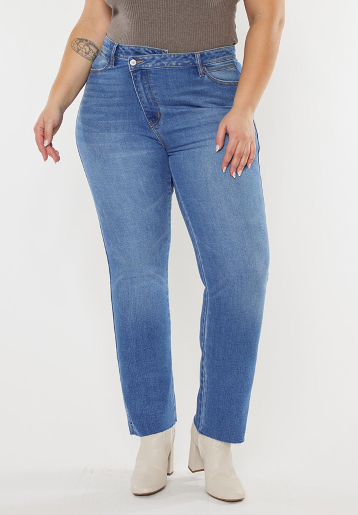 Lory High Rise Slim Straight (Plus Size), Medium Wash / Medium Wash, alternate image number 2