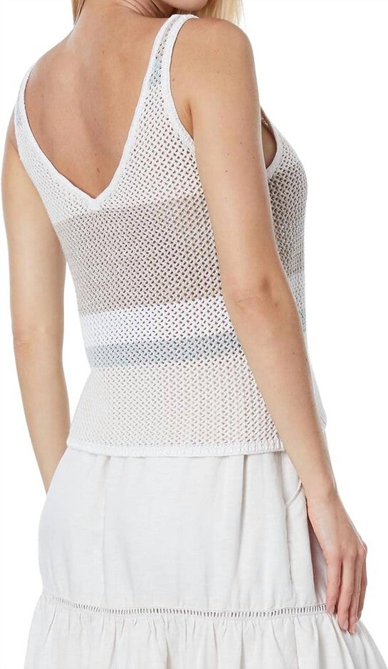 LONNIE COLOR BLOCK SWEATER TANK IN NEUTRAL MULTI, Neutral Multi / White, alternate image number null