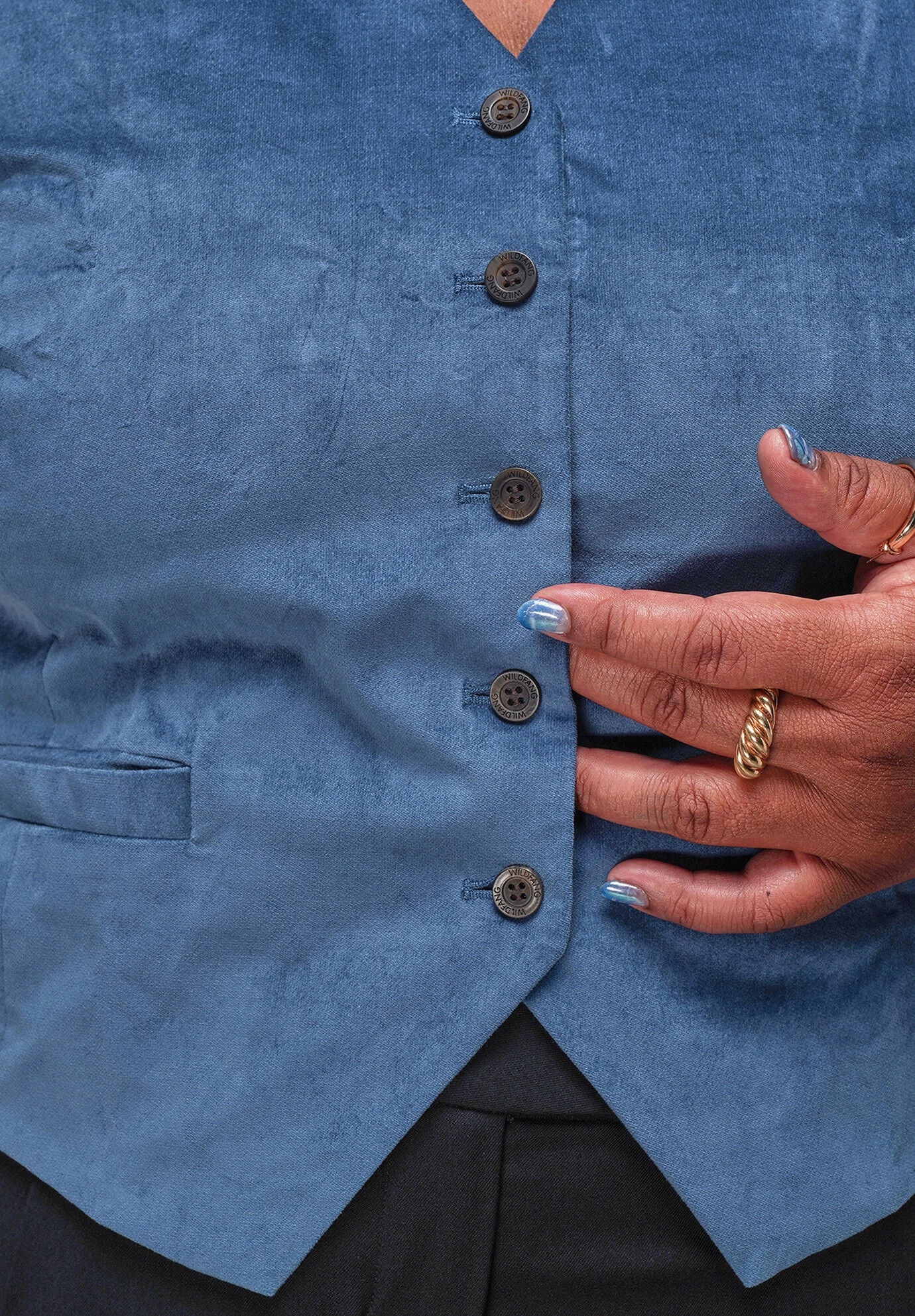 The Empower Velveteen Vest, OXFORD BLUE / Cornflower Blue, alternate image number 3