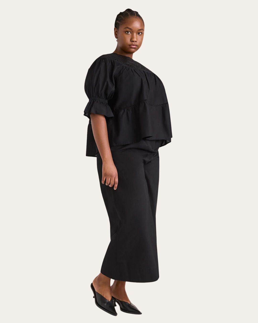 Sol Eyelet Top, Black / Black, alternate image number 2