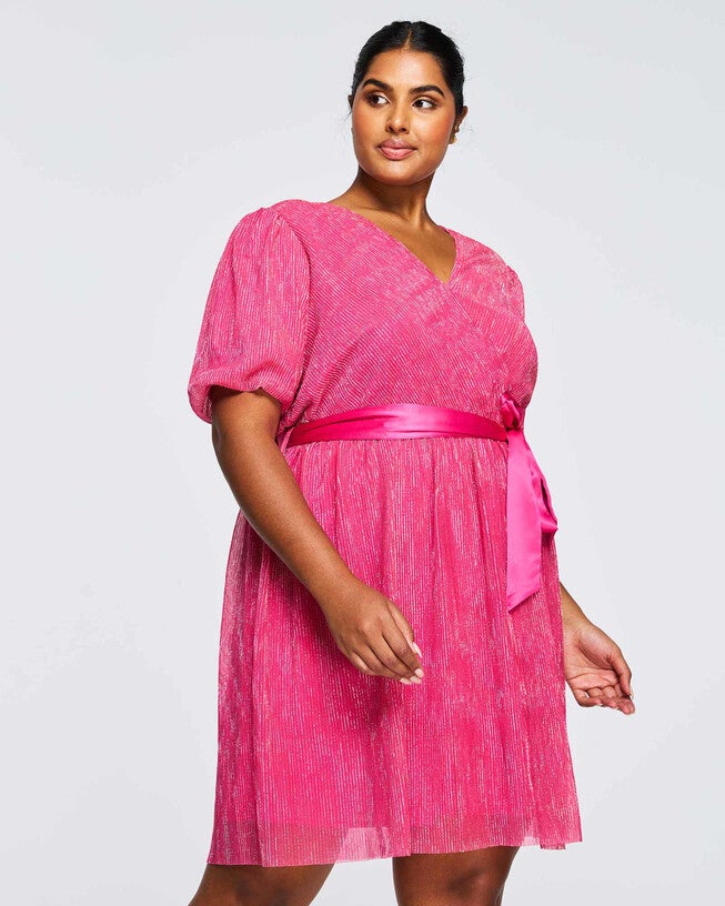 Avalone Pink Knee Length Dress, Pink / Pink, alternate image number 3