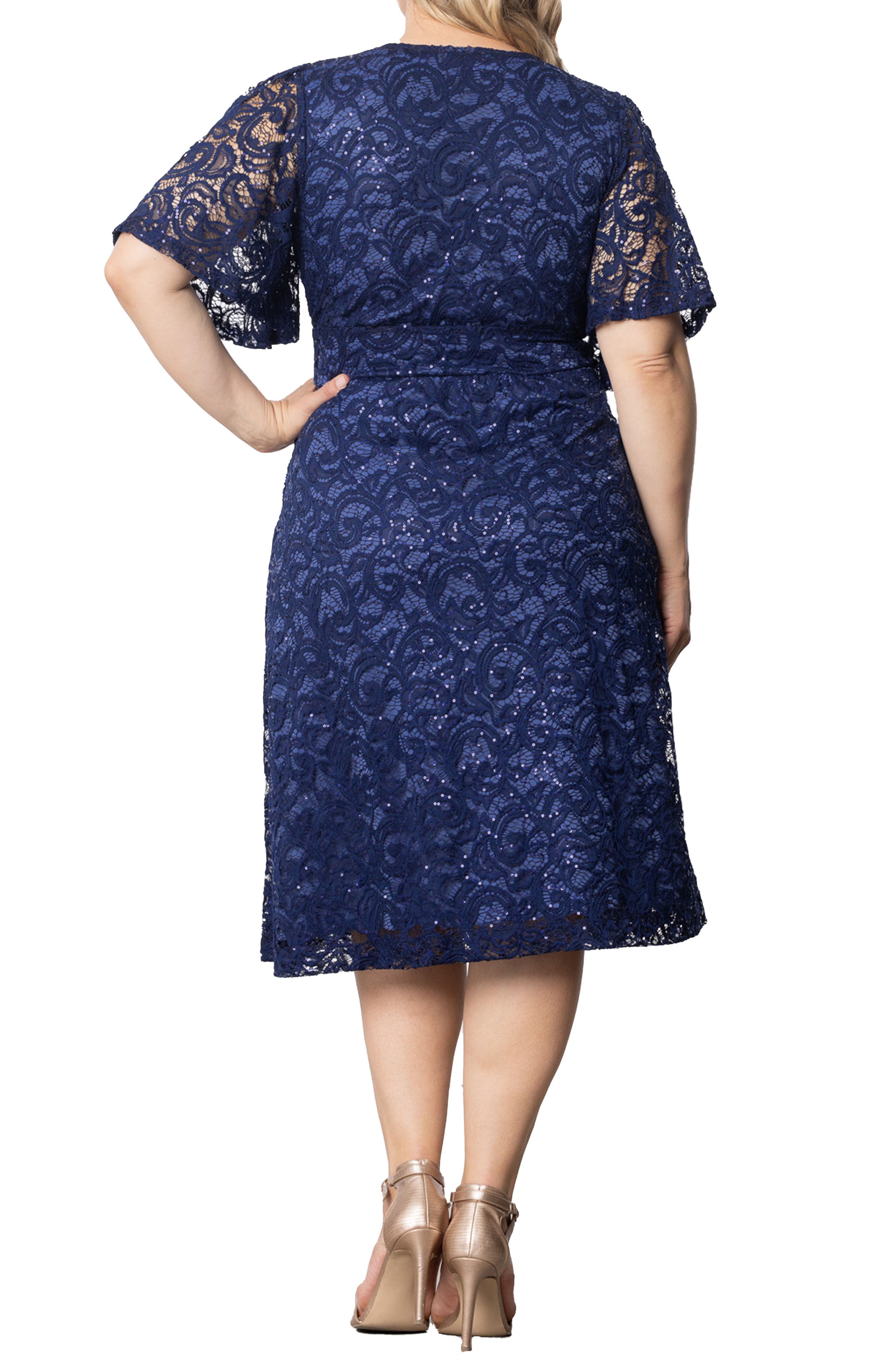 Starry Sequined Lace Cocktail Dress, NOCTURNAL NAVY / Navy, alternate image number 1