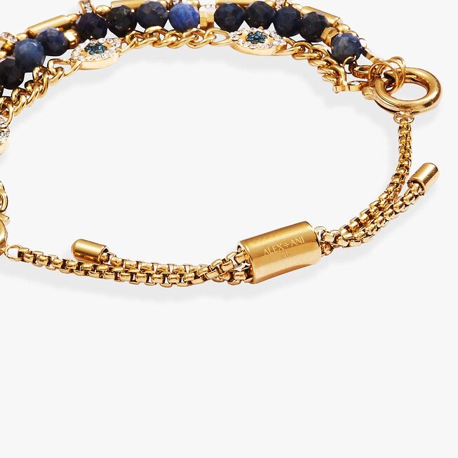 Evil Eye Stranded Bracelet Set, Gold / Gold, alternate image number 2