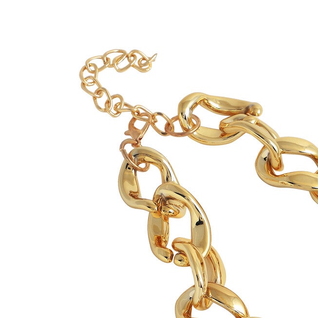 SOHI Women's Link Chain Necklace, Gold / Gold, alternate image number null