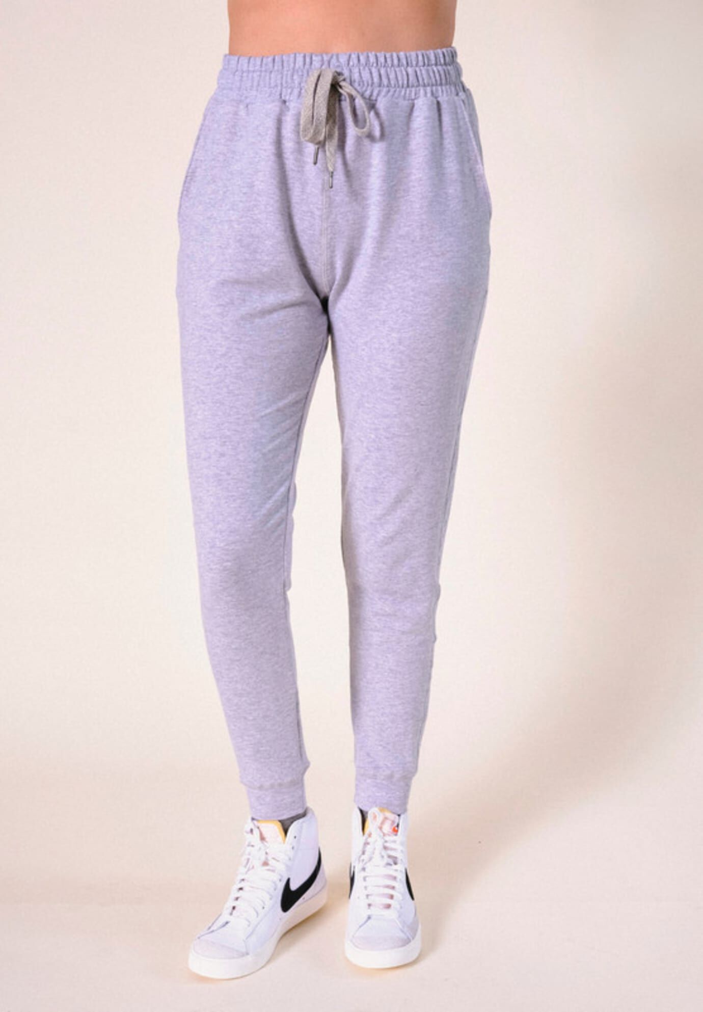 Plus Agnes Organic Cotton + Tencel Jogger Pant, Heather Gray / Light Grey, hi-res image number 0