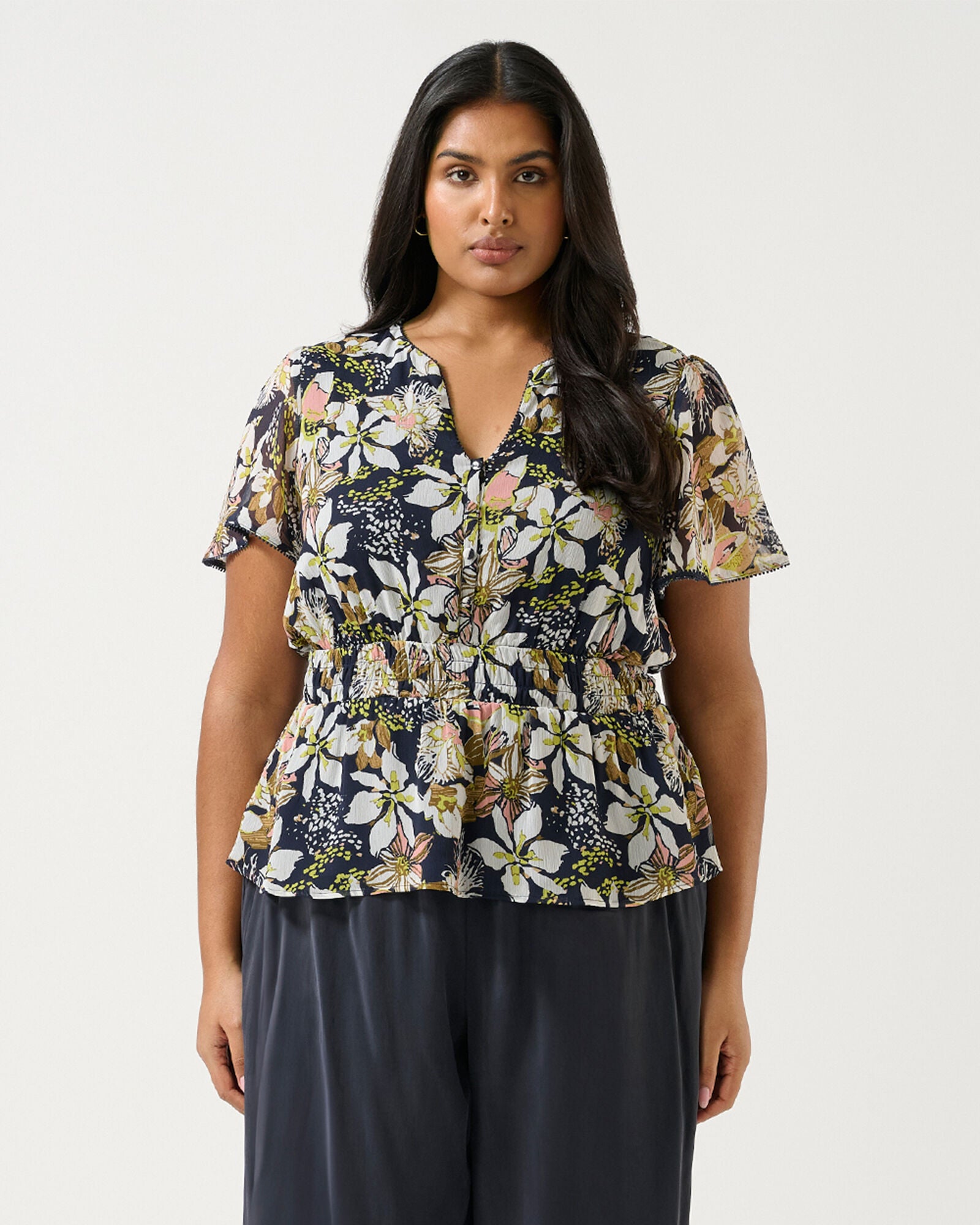 Wilsons Prom Top, Print / Navy, alternate image number 1