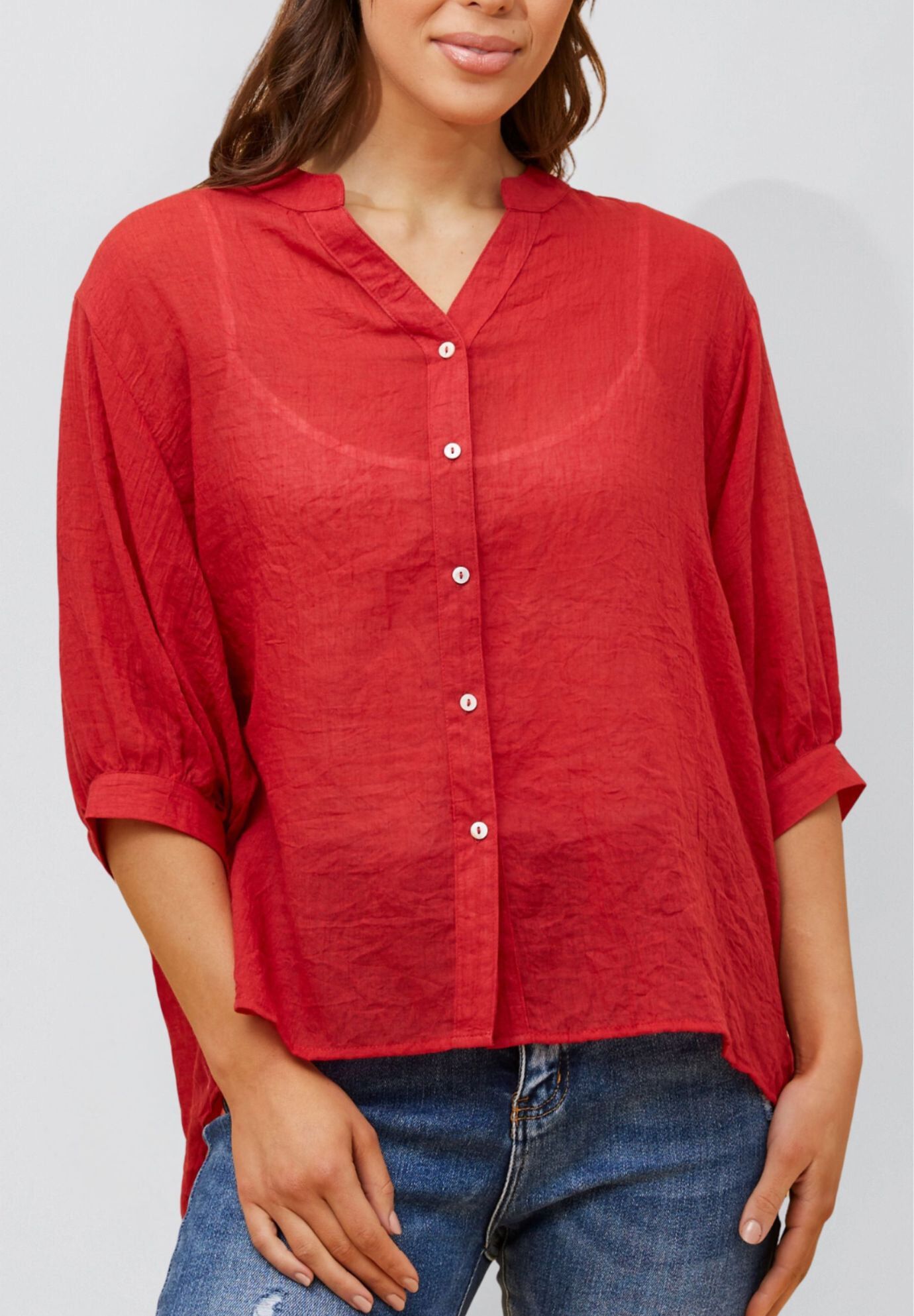 Annick- Lilou On-Off Shoulder Ditsy Floral Maxi Dress Front Slits, Red / Red, hi-res image number 0