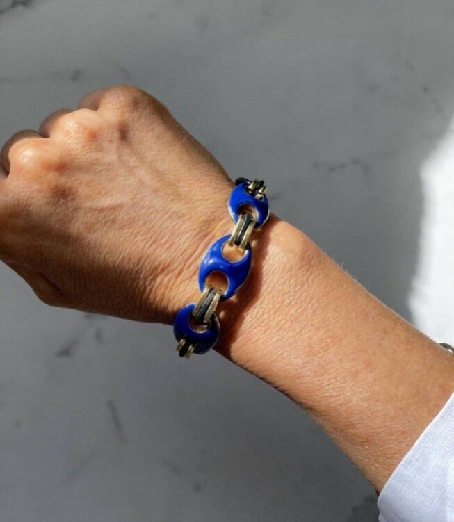AMHERST REVERSIBLE BRACELET IN NAVY/FOREST GREEN, , alternate image number null