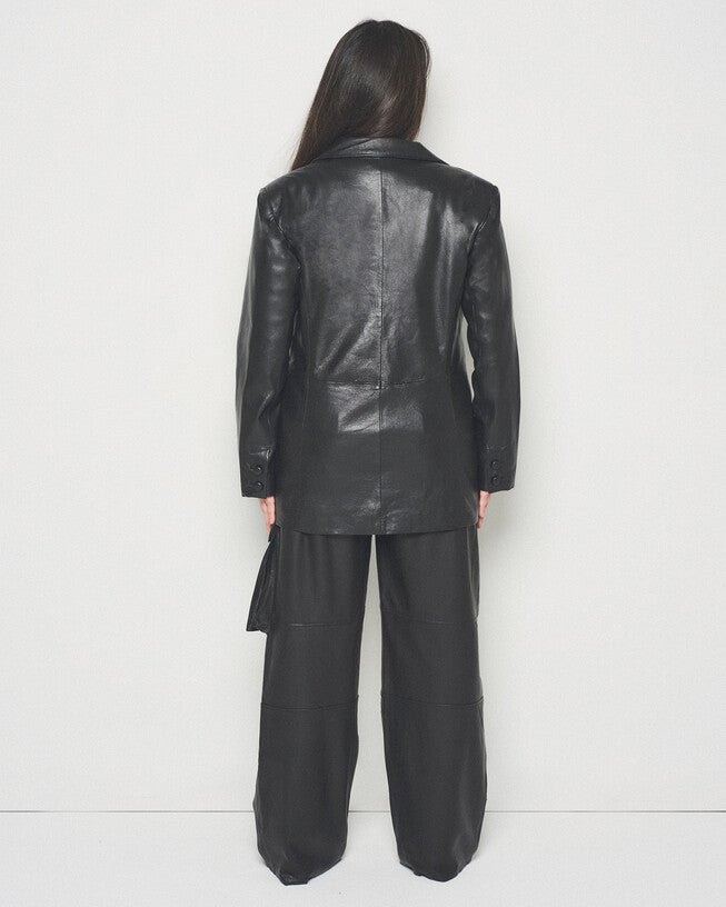 Jordan Recycled Leather Blazer, Black / Black, alternate image number 4