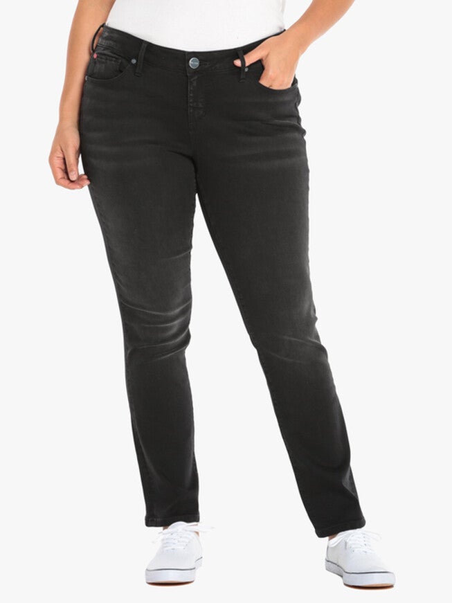 Layla Mid-Rise Straight Leg Jean, BLACK / Black, alternate image number 1