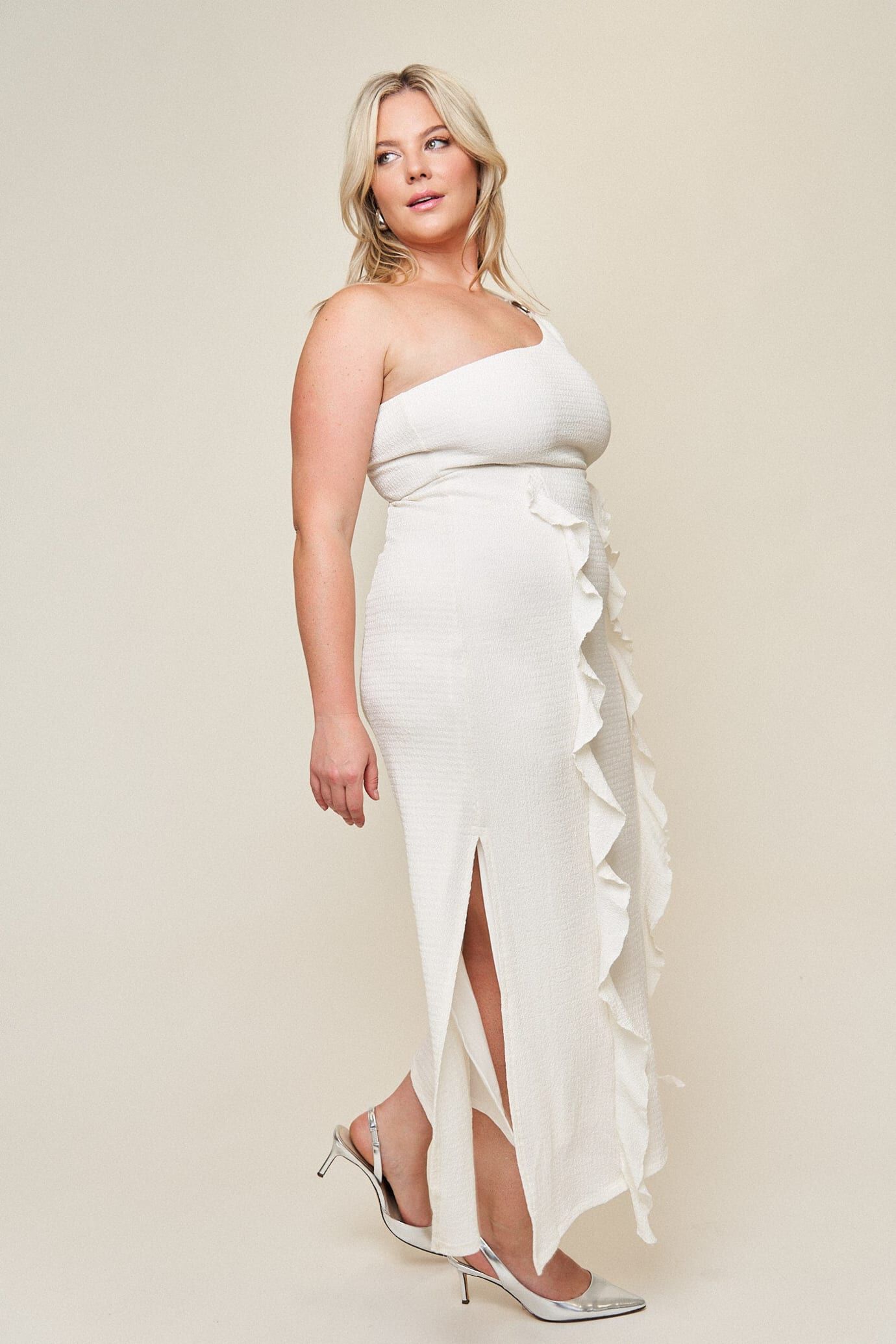Emily O-Ring Dress, White / White, alternate image number 1