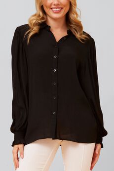 Cindy Shirt Long Puffy Fitted Sleeves Solid