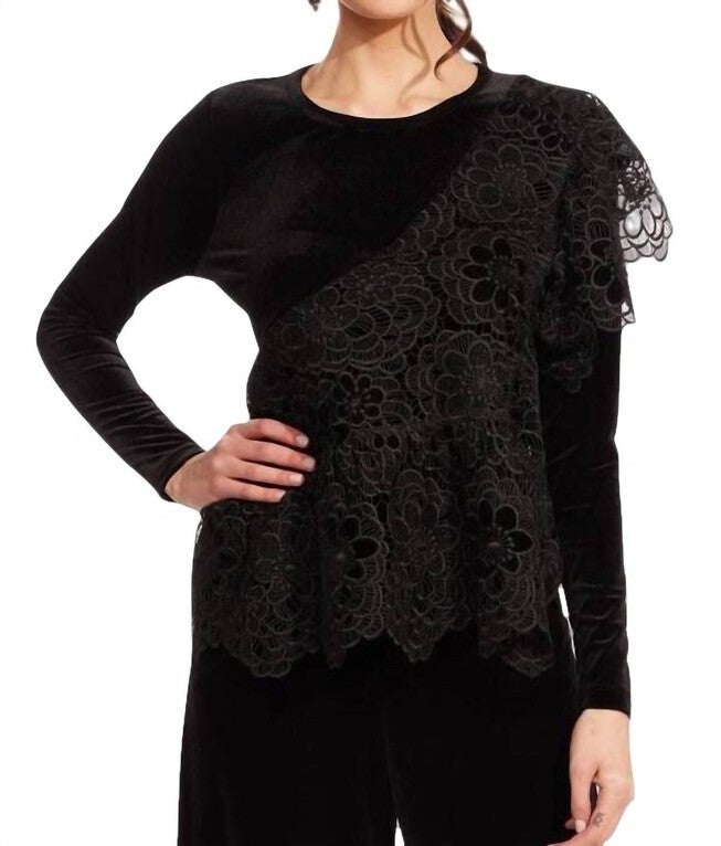 CLEOPATRA TOP IN RAVEN’S NEST, RavenS Nest / Black, alternate image number null