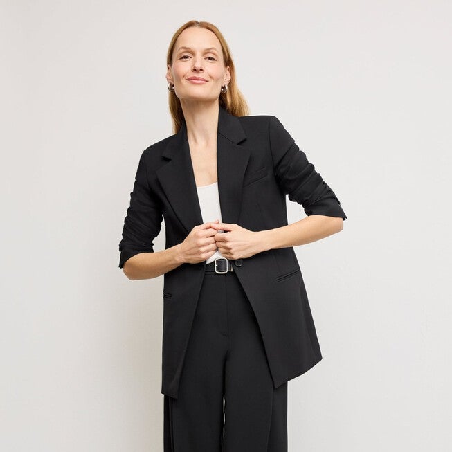 Rossi Executive Blazer - Washable Wool Twill, Black / Black, hi-res image number 0