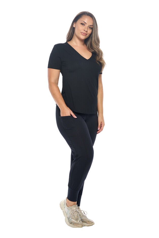 Feminine Fit V-Neck Everyday T Shirt, , alternate image number null