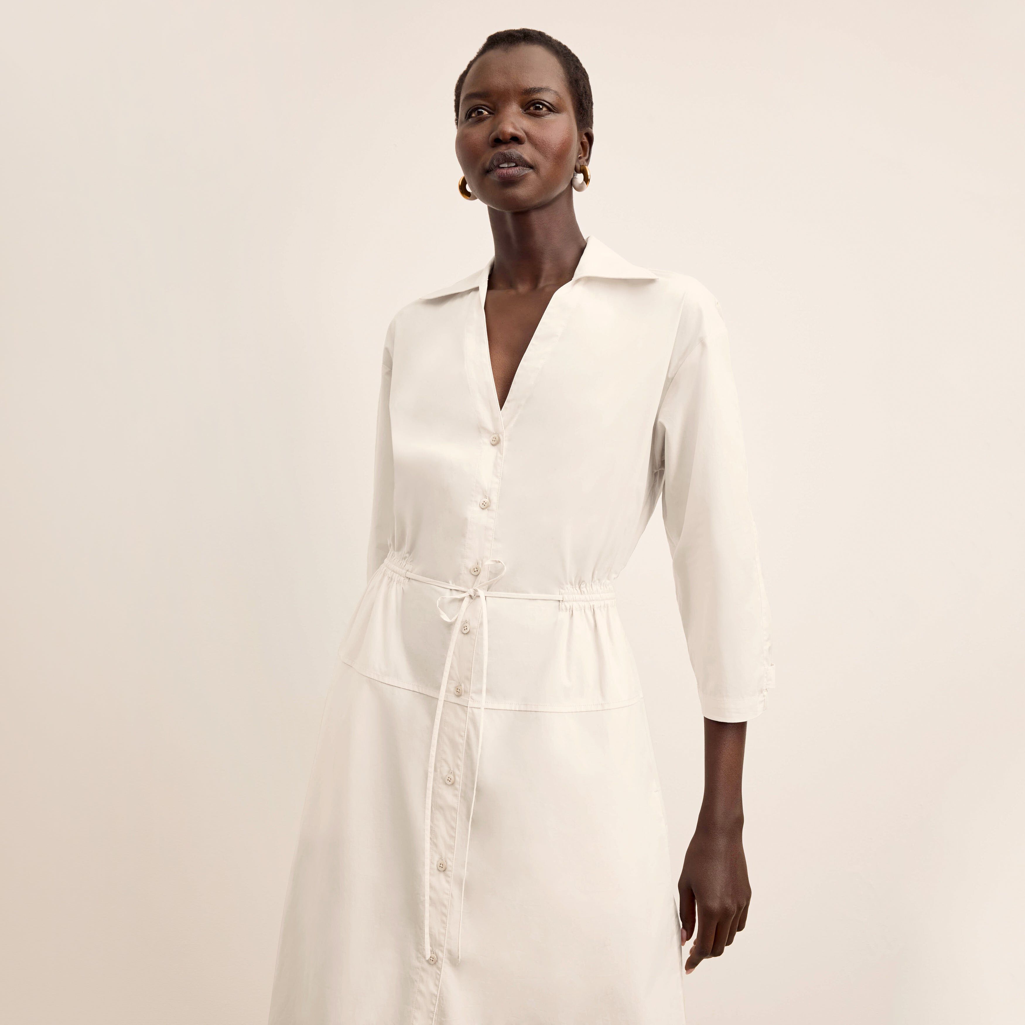 Boden Al Fresco Dress - Cotton Poplin, Eggshell / White, alternate image number 2