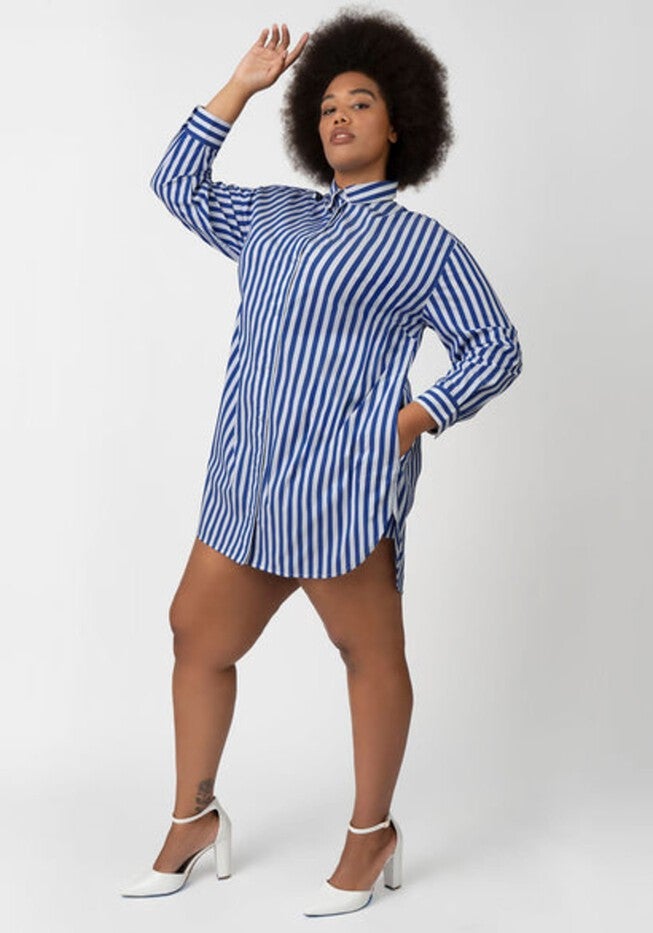 SIGNATURE TUNIC SHIRT - COBALT STRIPE, Cobalt Stripe / Cobalt, alternate image number null