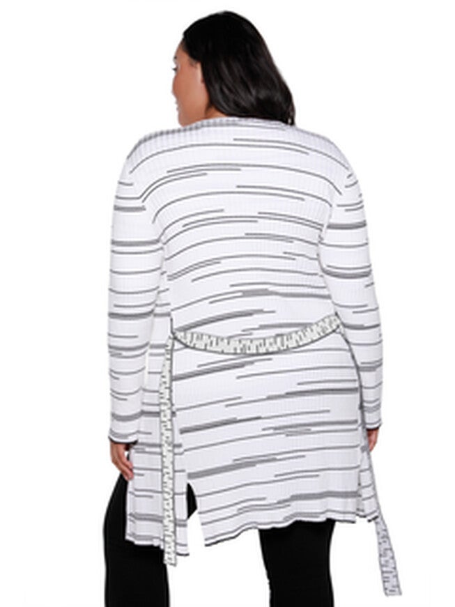 Sienna Long Sleeve Cardigan, Winter WhiteBlack / White, alternate image number null