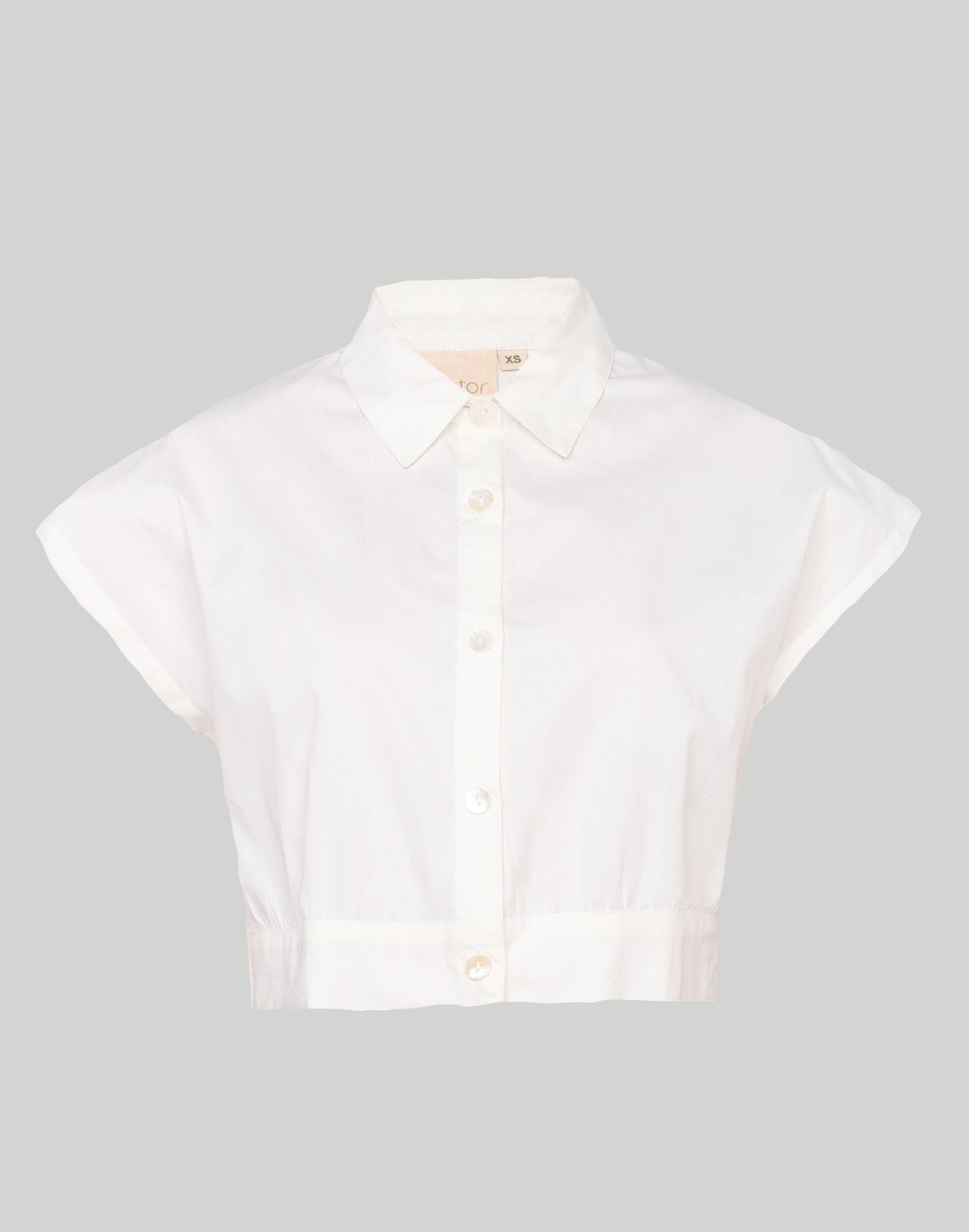 Oversized Crop Shirt, Shell Offwhite / White, alternate image number 6