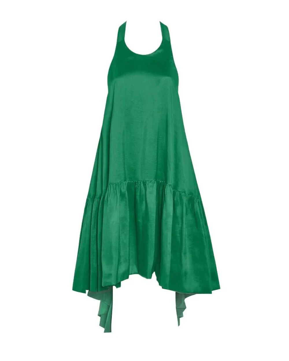 Winston Raw Silk Mini Dress, Clover / Forest Green, hi-res image number 0
