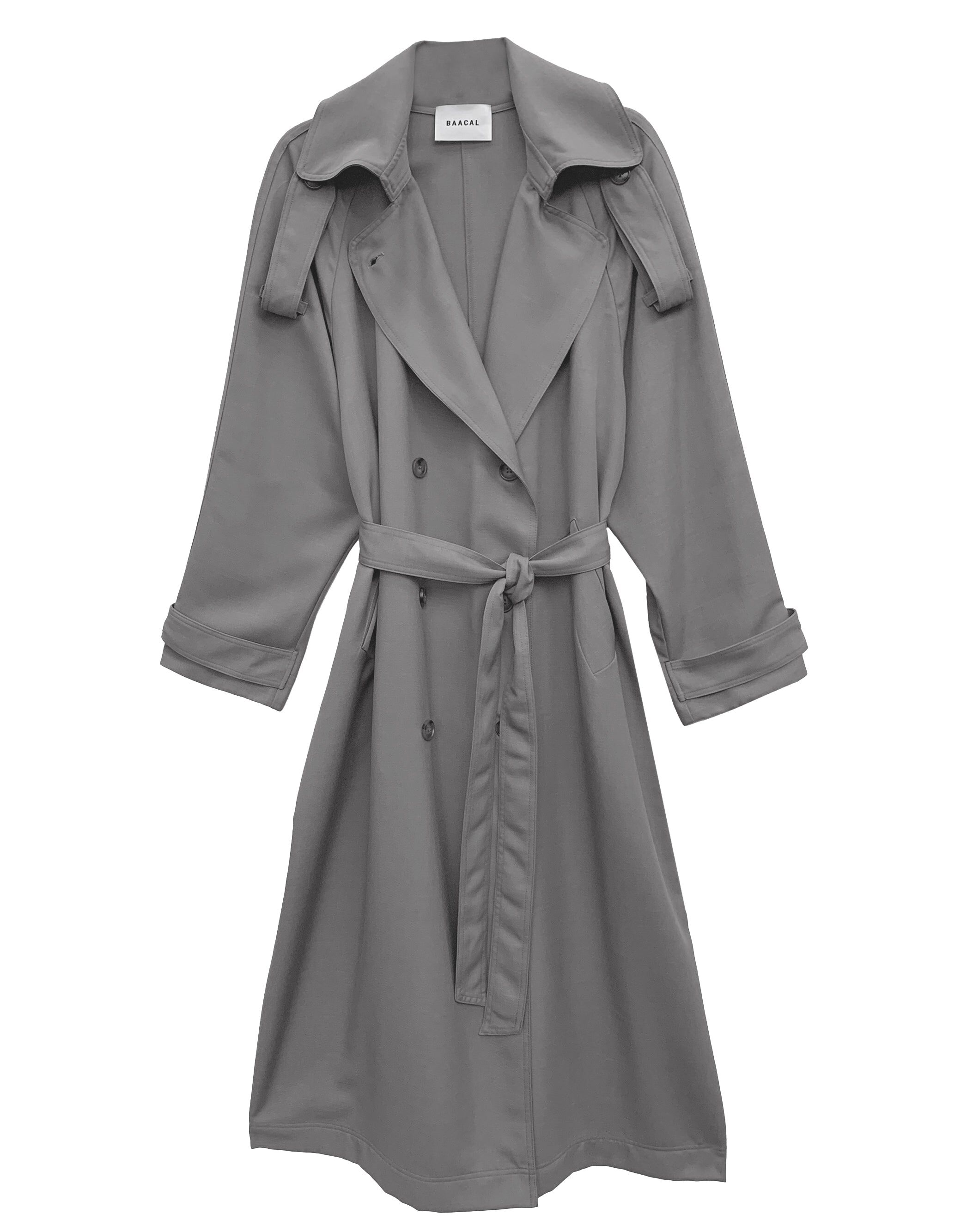 Delia Long Oversized Trench, Grey / Cool Gray, hi-res image number 0