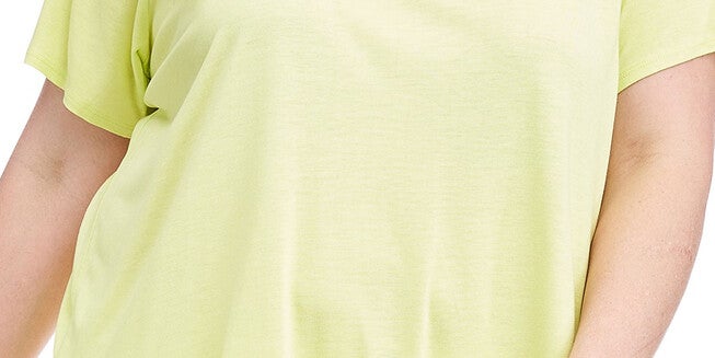 Fever Women's Limelight Plus Ruffle Back Short Sleeve T-Shirt Green Size XL, Green / Forest Green, alternate image number 2