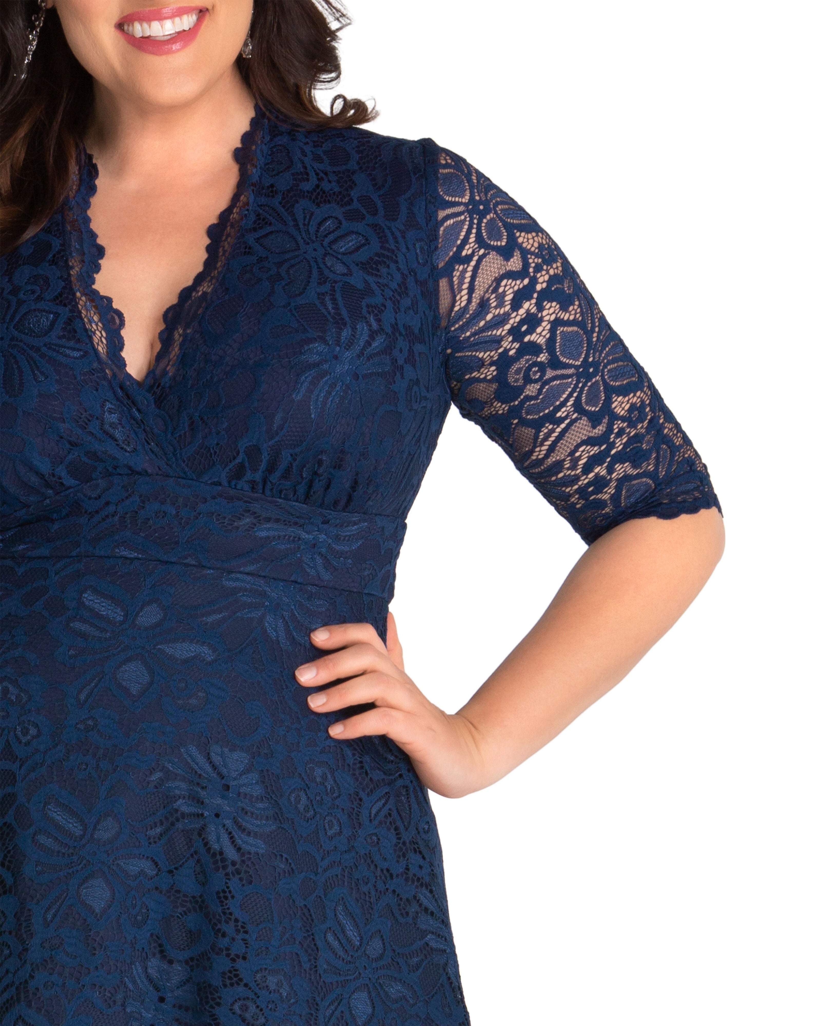 Mademoiselle Lace Cocktail Dress, NAVY BLUE / Navy, alternate image number 3