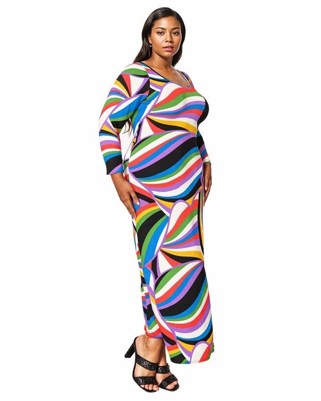 EZRA MAXI DRESS, Vibrant / Azure Blue, alternate image number 1