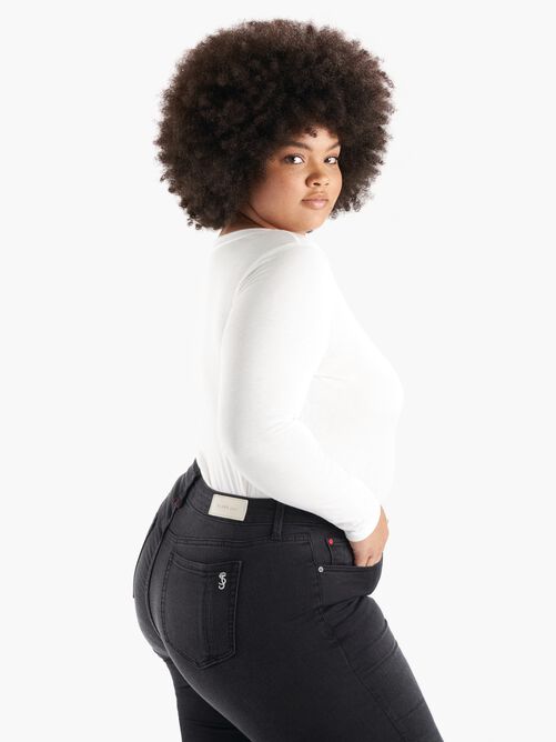 Crew Neck Long Sleeve T-shirt, WHITE / Ivory, alternate image number 1