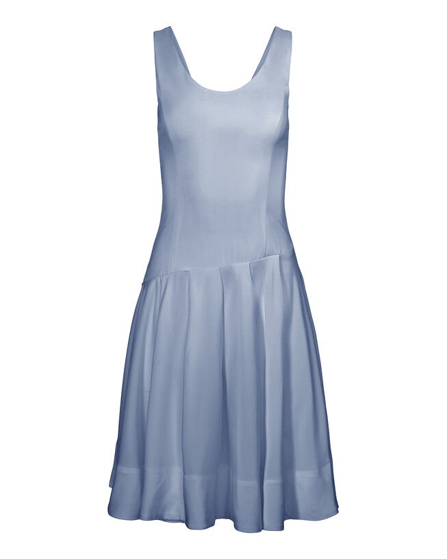 Pleated Hem Dress, Blue / Dusty Blue, alternate image number 1