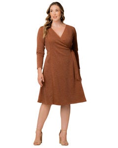 London Sweater Knit Wrap Dress