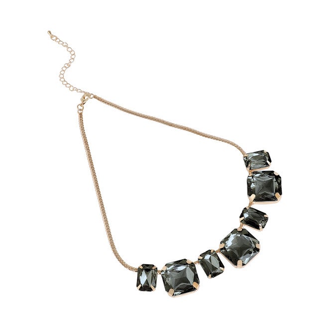 SOHI Women's Crystal Collar Necklace, Black / Black, hi-res image number null
