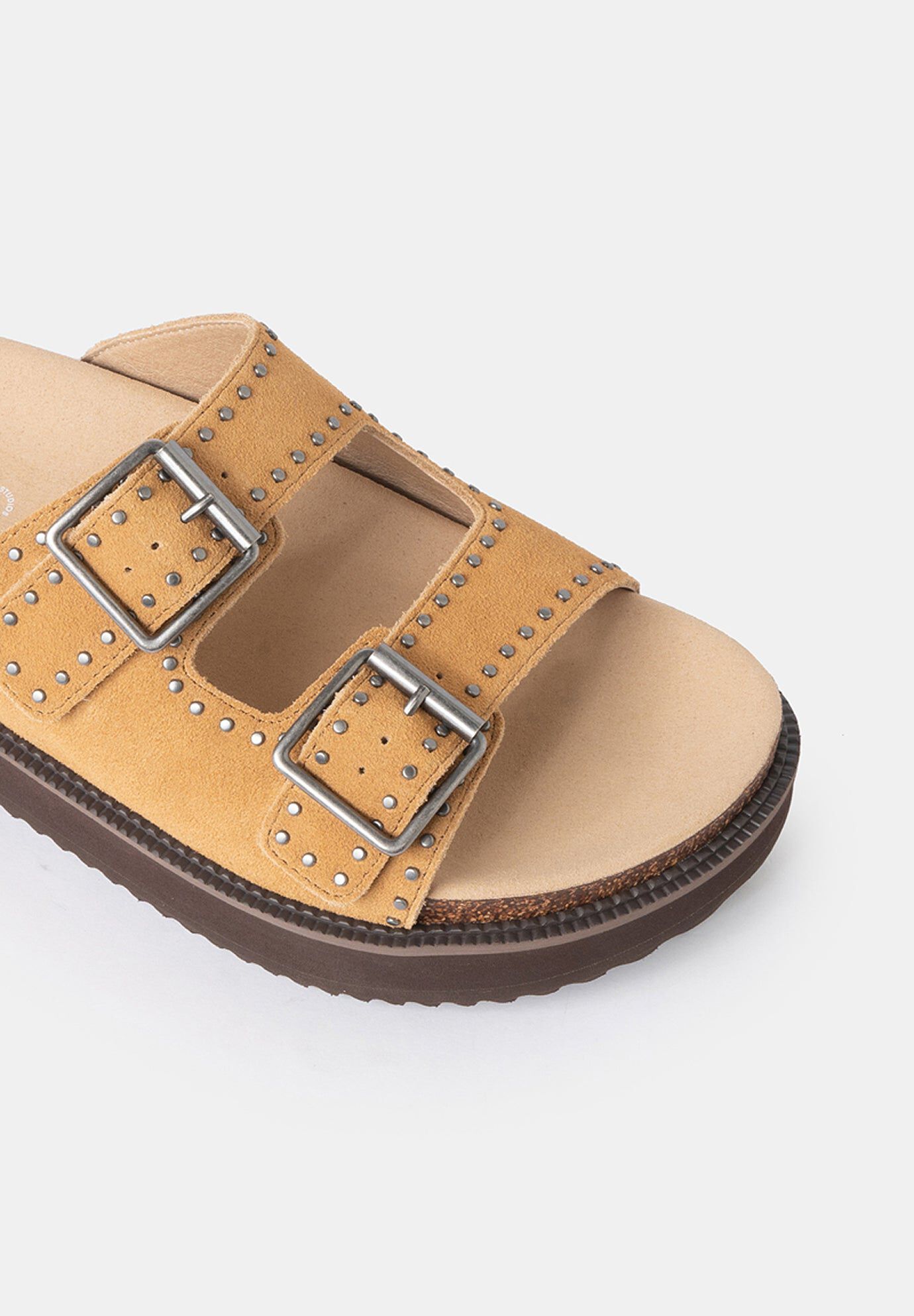 Murphy Footbed Slides, Caramel / Yellow, alternate image number 2