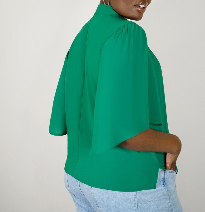 Bow Blouse With Flutter Sleeve, , alternate image number 4