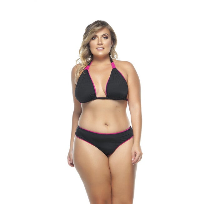 Double Reversible Sliding Triangle Bikini Top, Black Lolipop / Black, hi-res image number 0
